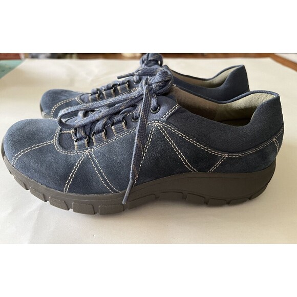 Clarks Collection Women's Leather Sneakers Blue Size 6M - Picture 5 of 8